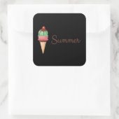 Summer Ice Cream Vierkante Sticker (Tas)
