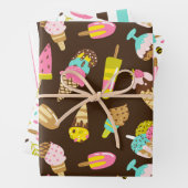 Summer Ice Cream Wrapping Paper Set of 3 (In situ)