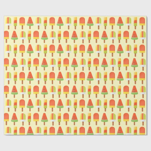 Summer Ice Lollies Pattern Cadeaupapier (Vlak)