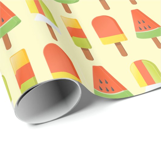 Summer Ice Lollies Pattern Cadeaupapier (Rol Hoek)