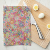 Summer Ice Plant-Rosie Botanical Theedoek (Quarter Fold)