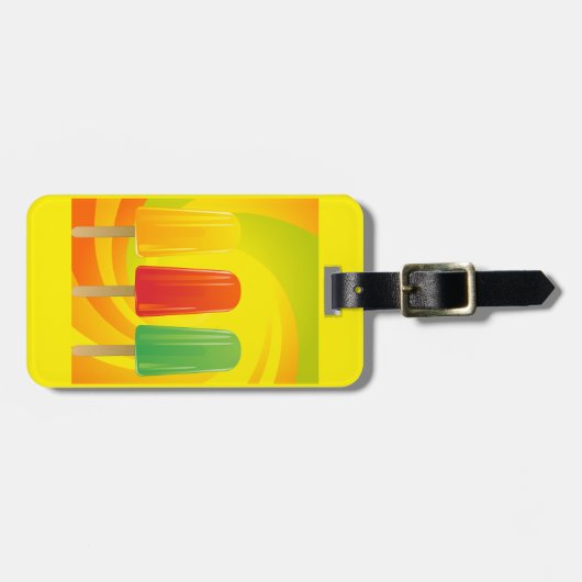 Summer Ice Pops Trio Bright Popsicles Bagagelabel (Voorkant horizontaal)