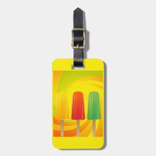 Summer Ice Pops Trio Bright Popsicles Bagagelabel (Voorkant verticaal)