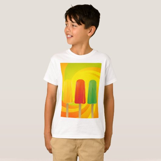 Summer Ice Pops Trio Bright Popsicles T-shirt (Voorkant volledig)