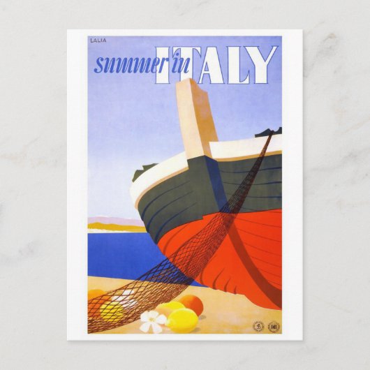 "Summer in Italy" Vintage Travel Poster Briefkaart (Voorkant)