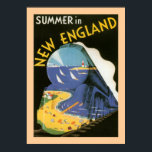 Summer in New England Poster<br><div class="desc">"Summer in New England"-reisposter met een surrealistisch afbeelding voor treinen dat doet denken aan</div>