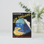 Summer in New England vintage briefkaart (Staand voorkant)