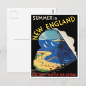 Summer in New England vintage briefkaart (Voorkant / Achterkant)