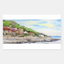 Summer in Runswick Bay England Farida Greenfield Rechthoekige Sticker