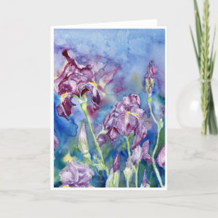 "Summer Iris" Blank Notecard Bedankkaart