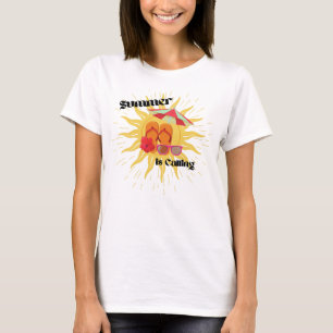 "Summer is Calling" met zonneschijn en strandspull T-shirt