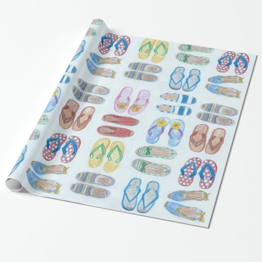 Summer is for Sandals Wrapping Paper Cadeaupapier (Uitgerold)