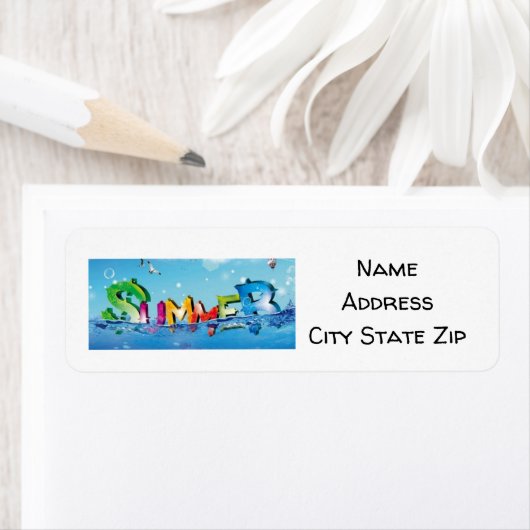 "SUMMER IS HIER" LABEL VOOR TERUGKERNADRES (Insitu)