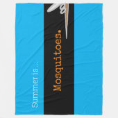 SUMMER IS MOSQUITOES Cute Drawing Azure Stripes Fleece Deken (Voorkant)