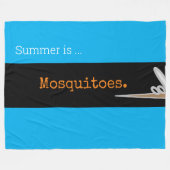 SUMMER IS MOSQUITOES Cute Drawing Azure Stripes Fleece Deken (Voorkant (Horizontaal))