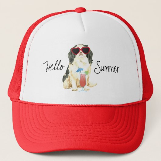 Summer Japanse Chin Trucker Hat Trucker Pet (Voorkant)