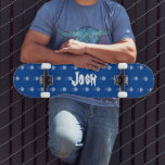 Summer Jellyfish Blue Pattern Name Skateboard<br><div class="desc">Skateboard met kwallen</div>