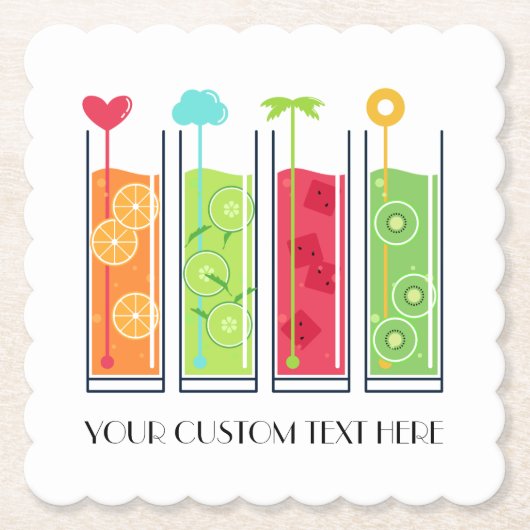 Summer Juices aangepast tekstpapier onderzetters (Voorkant)