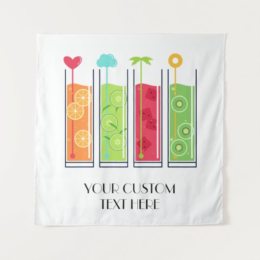Summer Juices aangepaste tekst tapestry Wandkleed (Voorkant)