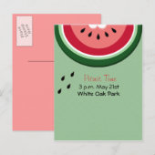 Summer Juicy Watermelon Uitnodiging Briefkaart (Voorkant / Achterkant)