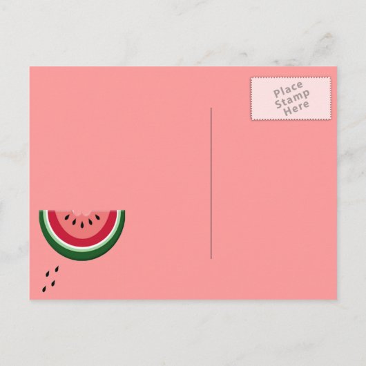 Summer Juicy Watermelon Uitnodiging Briefkaart (Achterkant)