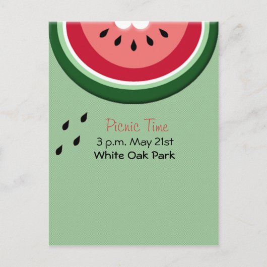 Summer Juicy Watermelon Uitnodiging Briefkaart (Voorkant)