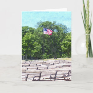SUMMER KAART: Lake Harriet, "Benches & Flag"_ Kaar Kaart