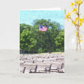 SUMMER KAART: Lake Harriet, "Benches & Flag"_ Kaar Kaart (Gele Bloem)