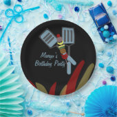 Summer Kabobs Cookout Park Birthday Papieren Bordje (Feest)