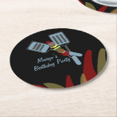 Summer Kabobs Cookout Park Birthday Ronde Kartonnen Onderzetter (Gebogen)