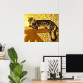Summer - Kat op een Balustrade van Theophile Stein Poster (Thuiskantoor)