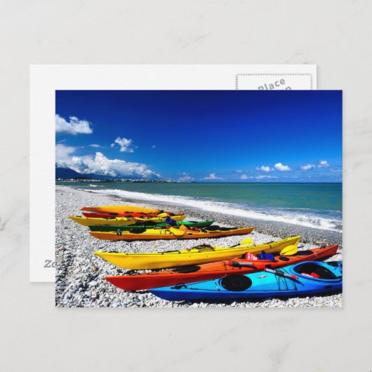 Summer Kayaking Briefkaart (Voorkant / Achterkant)