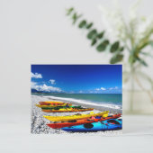 Summer Kayaking Briefkaart (Staand voorkant)