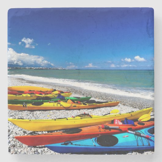 Summer Kayaking Stenen Onderzetter (Voorkant)