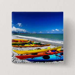 Summer Kayaking Vierkante Button 5,1 Cm
