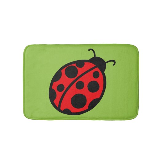 Summer Kinder Cute Red Ladybug Bathroom Bath Mat R (Voorkant)