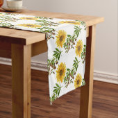 Summer Kitchen Decor Yellow floral Korte Tafelloper (Voorbeeld)