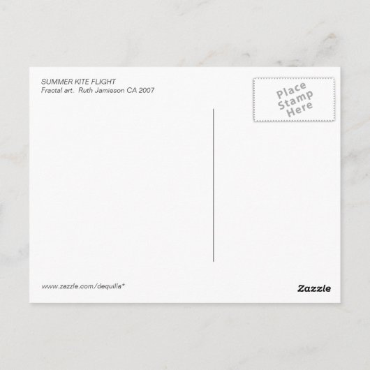 SUMMER KITE VLUCHT BRIEFKAART (Achterkant)