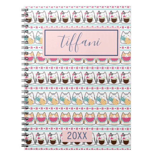 Summer Kitty Cats Spiral Photo Notitieboek (Voorkant)