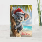 Summer Koala Christmas Feestdagen Kaart (Voorkant)