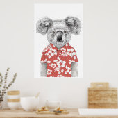 Summer koala (rood) poster (Keuken)