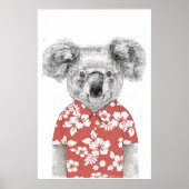Summer koala (rood) poster (Voorkant)