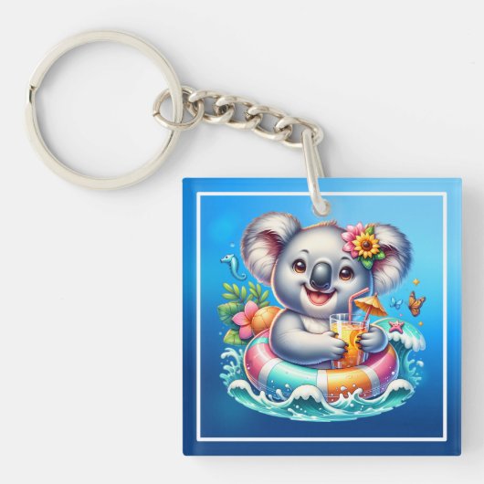Summer Koala Sublimation Clipart-97702 Sleutelhanger (voorkant)