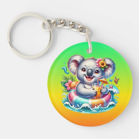 Summer Koala Sublimation Clipart-97702 Sleutelhanger (Voorkant)