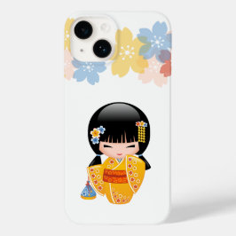 Summer Kokeshi Doll - Yellow Kimono Geisha Girl Case-Mate iPhone 14 Hoesje