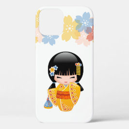 Summer Kokeshi Doll - Yellow Kimono Geisha Girl Case-Mate iPhone Case