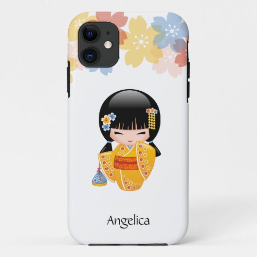 Summer Kokeshi Doll - Yellow Kimono Geisha Girl Case-Mate iPhone Case (Achterkant)