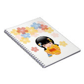 Summer Kokeshi Doll - Yellow Kimono Geisha Girl Notitieboek (Rechterzijde)