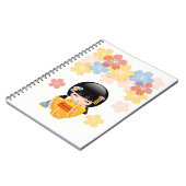 Summer Kokeshi Doll - Yellow Kimono Geisha Girl Notitieboek (Linkerzijde)