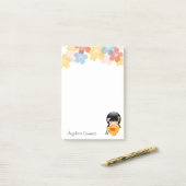 Summer Kokeshi Doll - Yellow Kimono Geisha Girl Post-it® Notes (Op bureau)